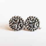 1890s-1900s Cut Steel Crescent Moon Earrings