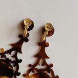 1900s Faux Tortoise Shell Celluloid Earrings