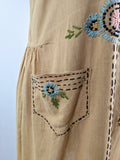 1920s Embroidered Handmade Dress | Sz L