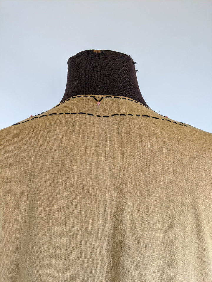1920s Embroidered Handmade Dress | Sz L