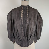 1900s Black Batiste Shirtwaist