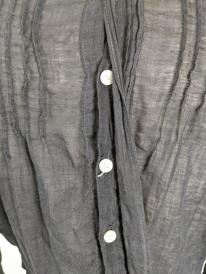 1900s Black Batiste Shirtwaist