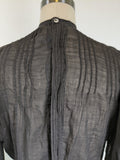 1900s Black Batiste Shirtwaist