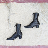 1910s-1920s Black Lace Up Boots | Approx Sz 7.5-8