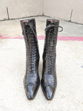 1910s-1920s Black Lace Up Boots | Approx Sz 7.5-8