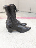 1910s-1920s Black Lace Up Boots | Approx Sz 7.5-8