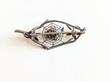 1890s Silver Spider in Web Brooch