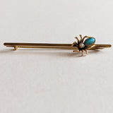 1900s 9k Gold Spider Brooch | Turquoise + Pearl