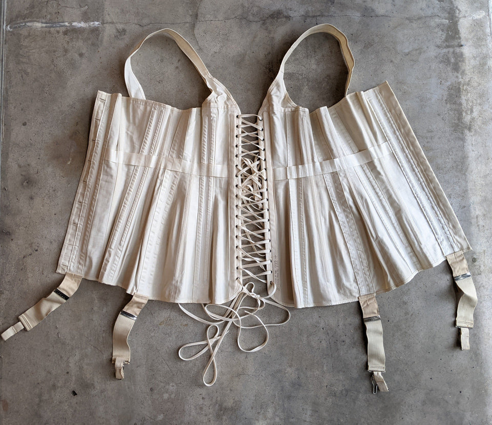 1910s Deadstock Ferris Corset | Sz 28