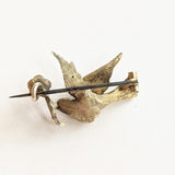 1890s-1900s Gilt Sterling Silver Swallow Brooch