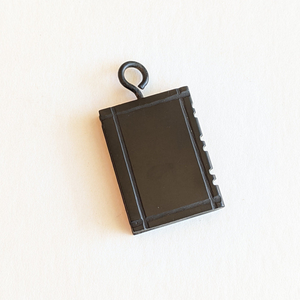 Victorian Whitby Jet Book Pendant