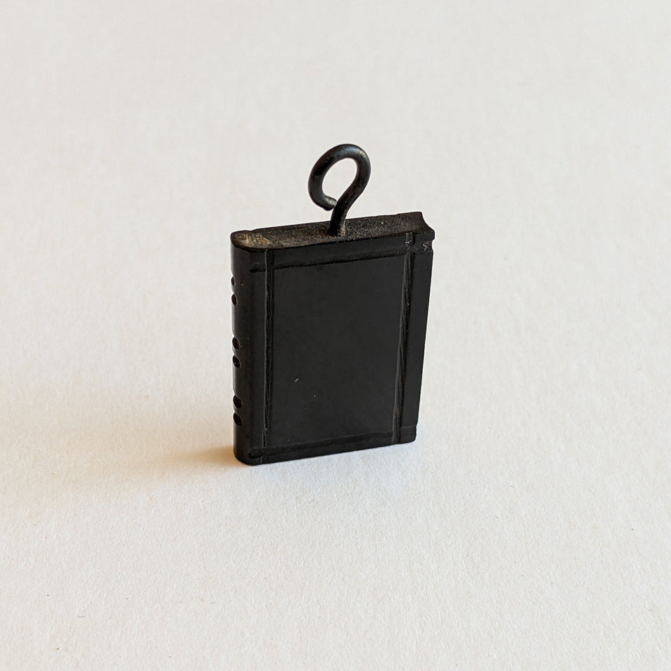 Victorian Whitby Jet Book Pendant