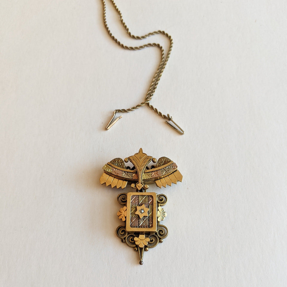 19th C. Etruscan Revival Locket Necklace