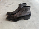 1910s Side Button Grey + Black Shoes | Sz 8 Men's