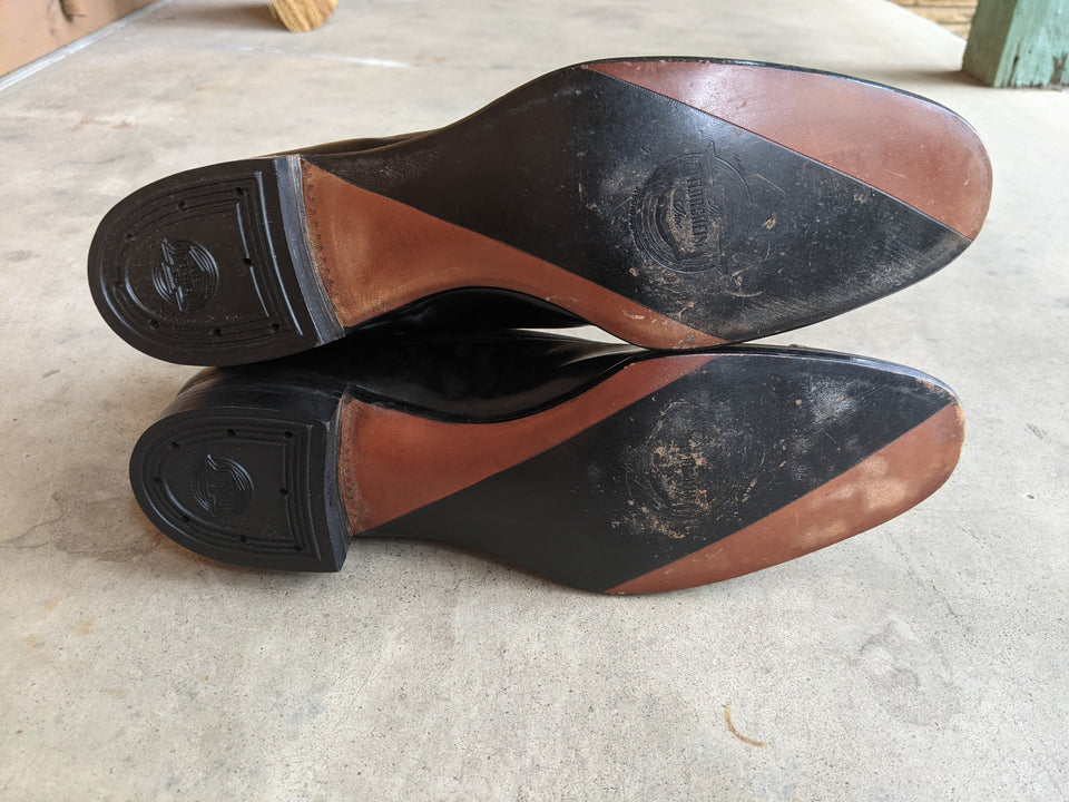 1910s Side Button Grey + Black Shoes | Sz 8 Men's