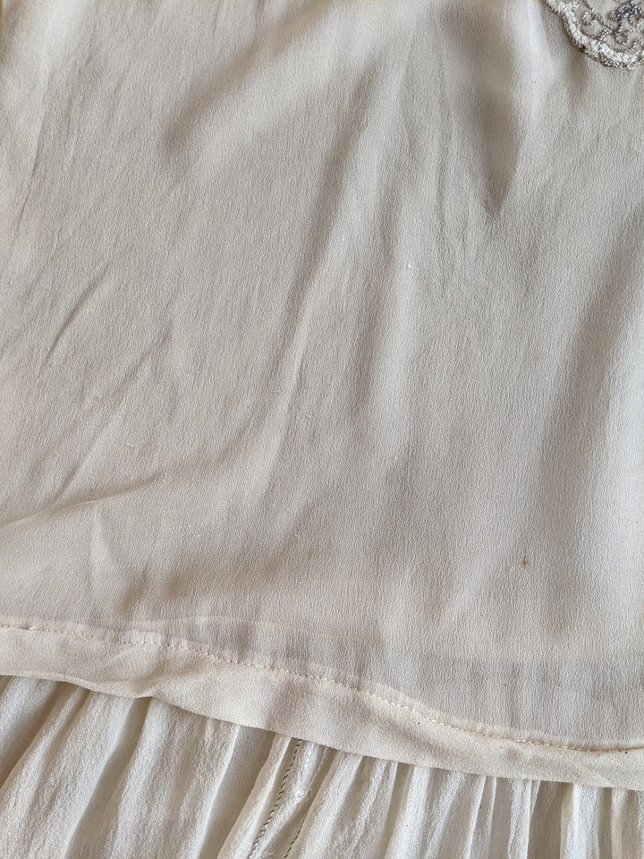 1920s Silk Chiffon Dress | Sz L