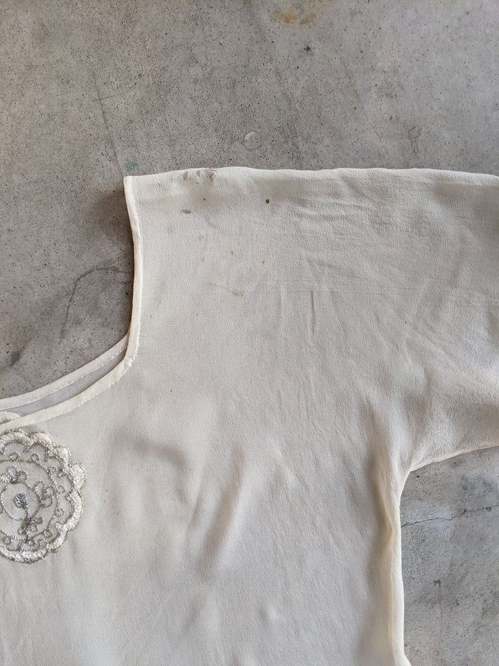 1920s Silk Chiffon Dress | Sz L