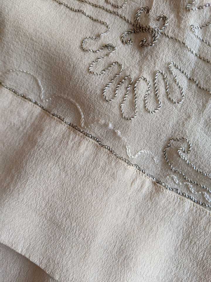 1920s Silk Chiffon Dress | Sz L