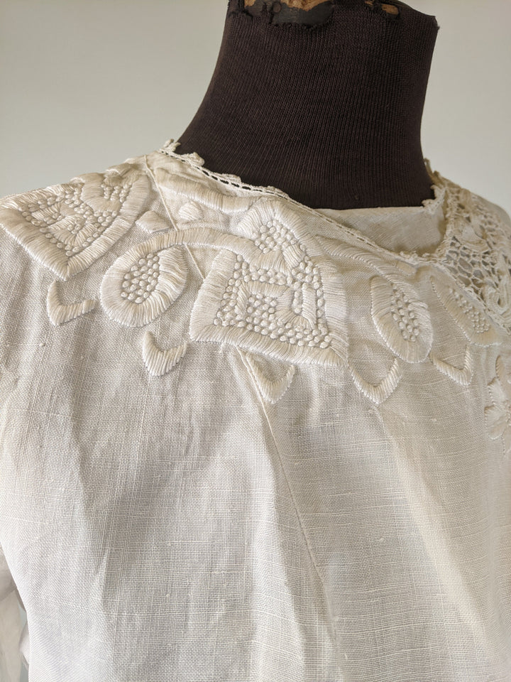 1900s-1910 White Linen Blouse