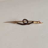19th c. Gold Snake Hair Brooch
