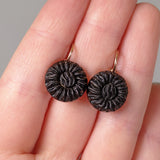 1889 French Jet "Crepe" Earrings