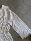 1910s Embroidered Cotton Dress | 30" Waist