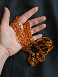 1920s Orange Glass Bead Long Necklace
