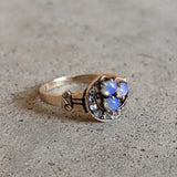 Turn of the Century 14k Diamond Opal Moon Ring