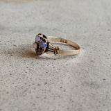 Turn of the Century 14k Diamond Opal Moon Ring