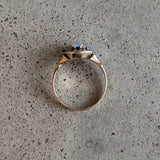 Turn of the Century 14k Diamond Opal Moon Ring
