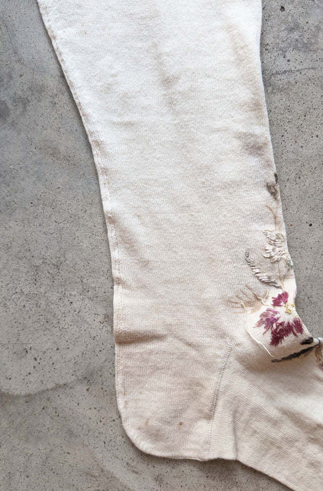 Antique Embroidered Stockings
