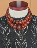 19th C. Double Strand Amber Choker Necklace