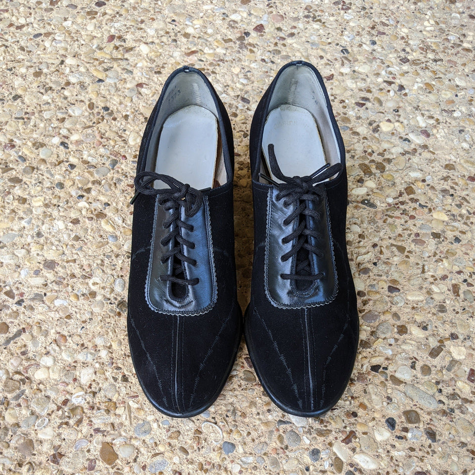 1950s Lace Up Suede Oxfords | Sz 7