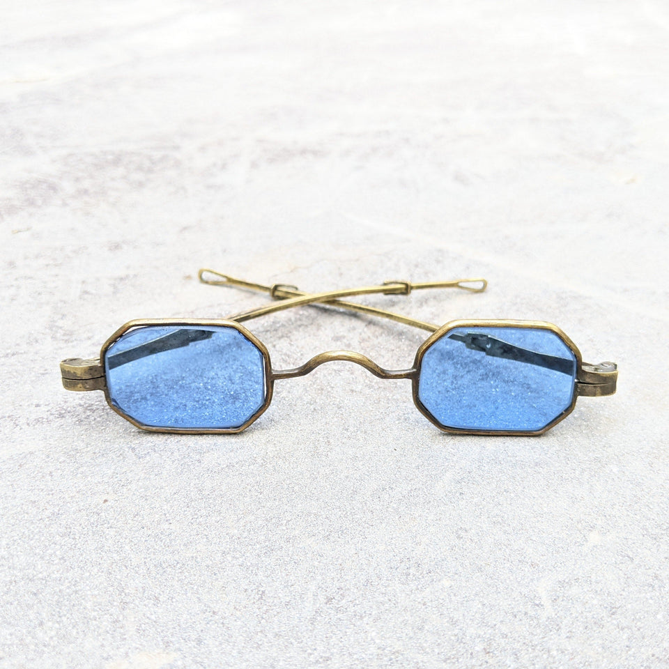 19th C. Blue Tinted Eyeglasses