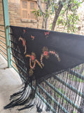Early Vintage Embroidered Piano Shawl