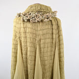 1910s-1920s Chartreuse Chiffon Cape | Study + Display