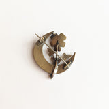1890s Bohemian Garnet Flower Moon Brooch
