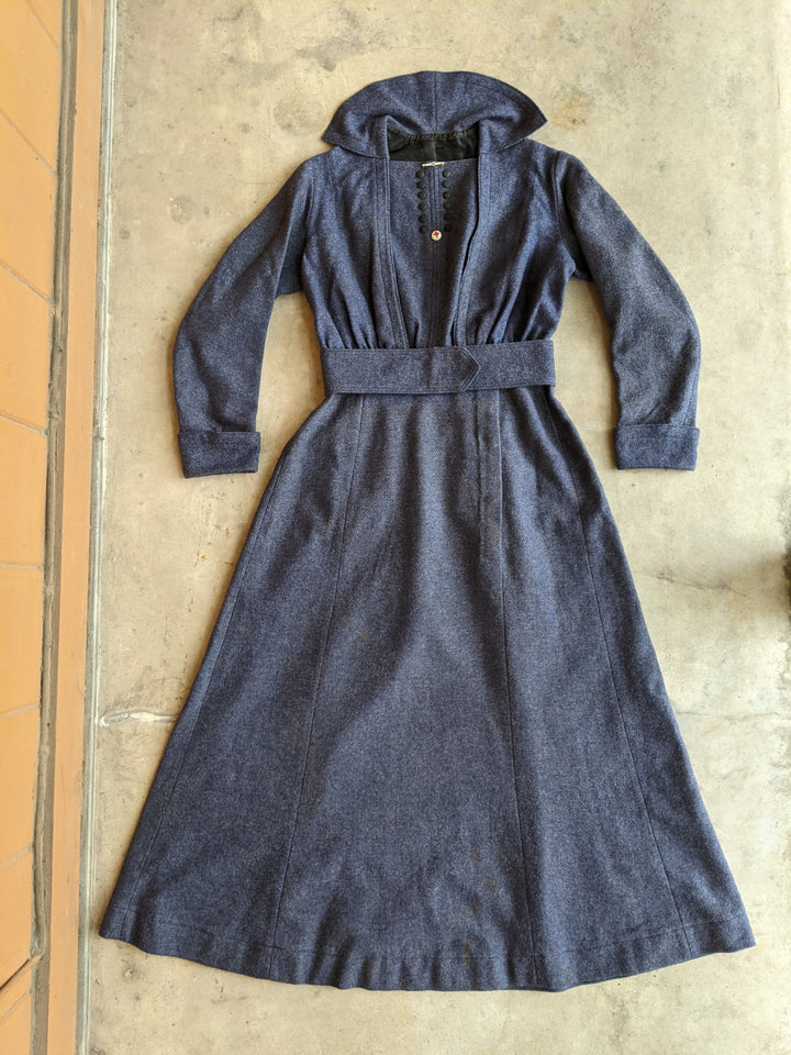 Late Teens-Early Twenties Wool Dress