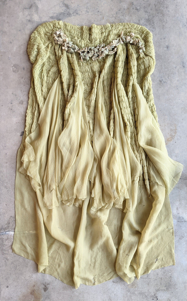 1910s-1920s Chartreuse Chiffon Cape | Study + Display