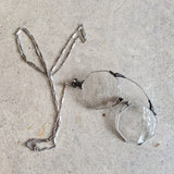 1920s White Gold Filled Lorgnette + Long Chain