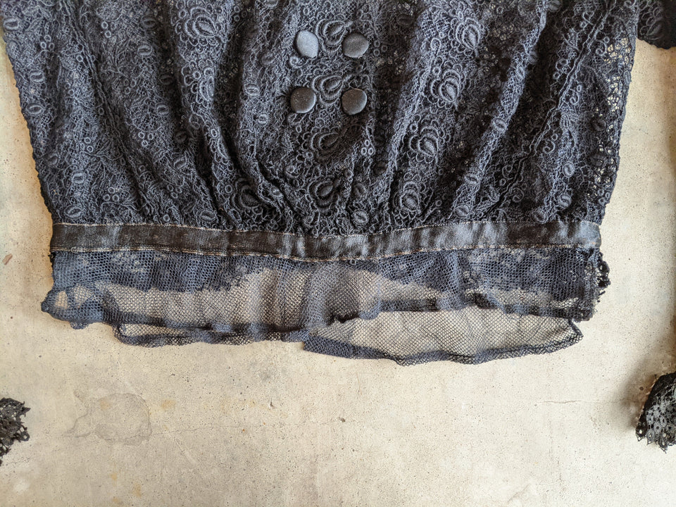 1910s Black Lace Blouse