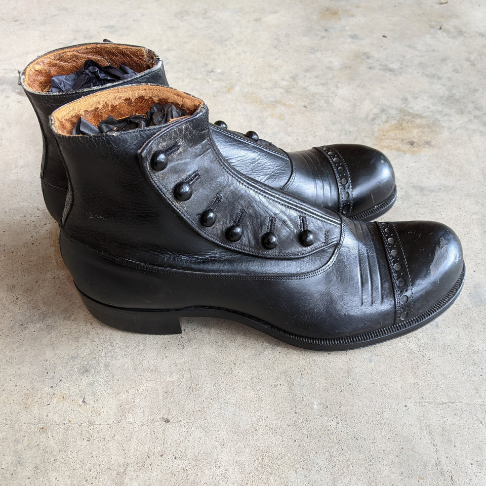 1910s Black Side Button Boots | Approx Sz 5