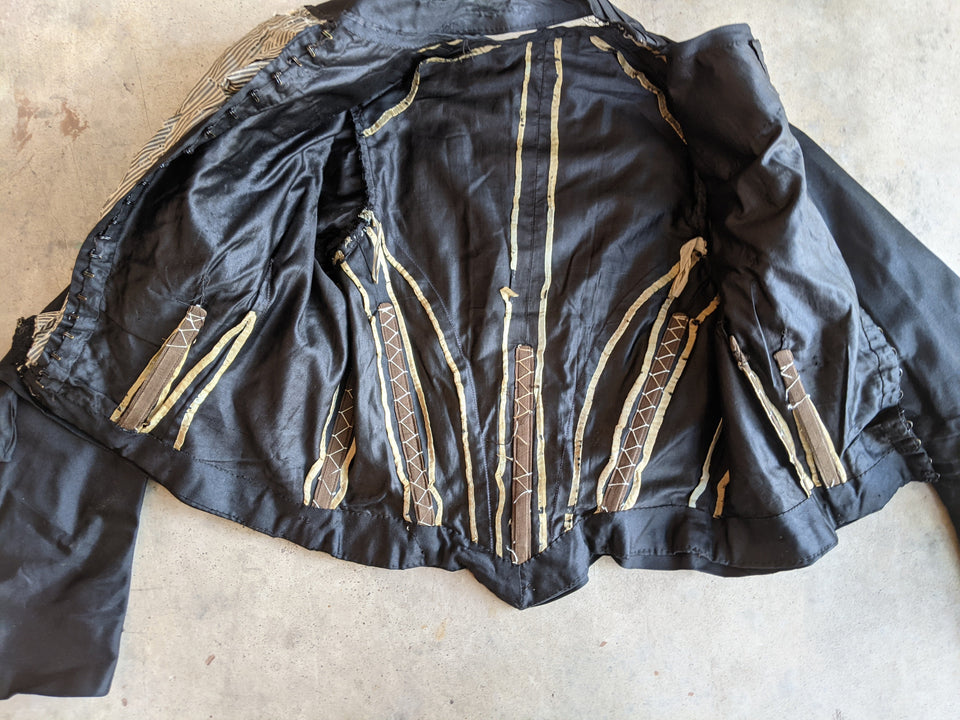 1890s Black Silk Bodice