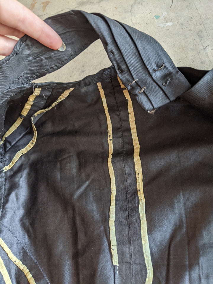 1890s Black Silk Bodice