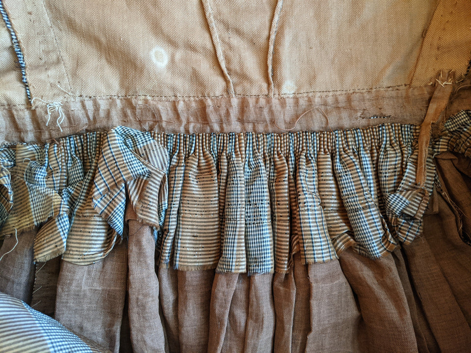 1860s Earth Tones Silk Gown