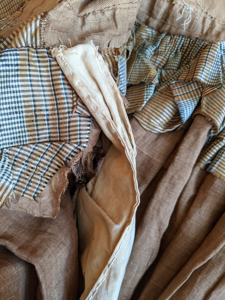 1860s Earth Tones Silk Gown