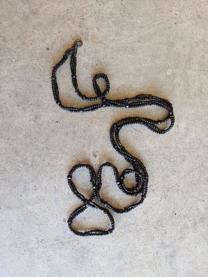 1920s French Jet Long Guard Chain