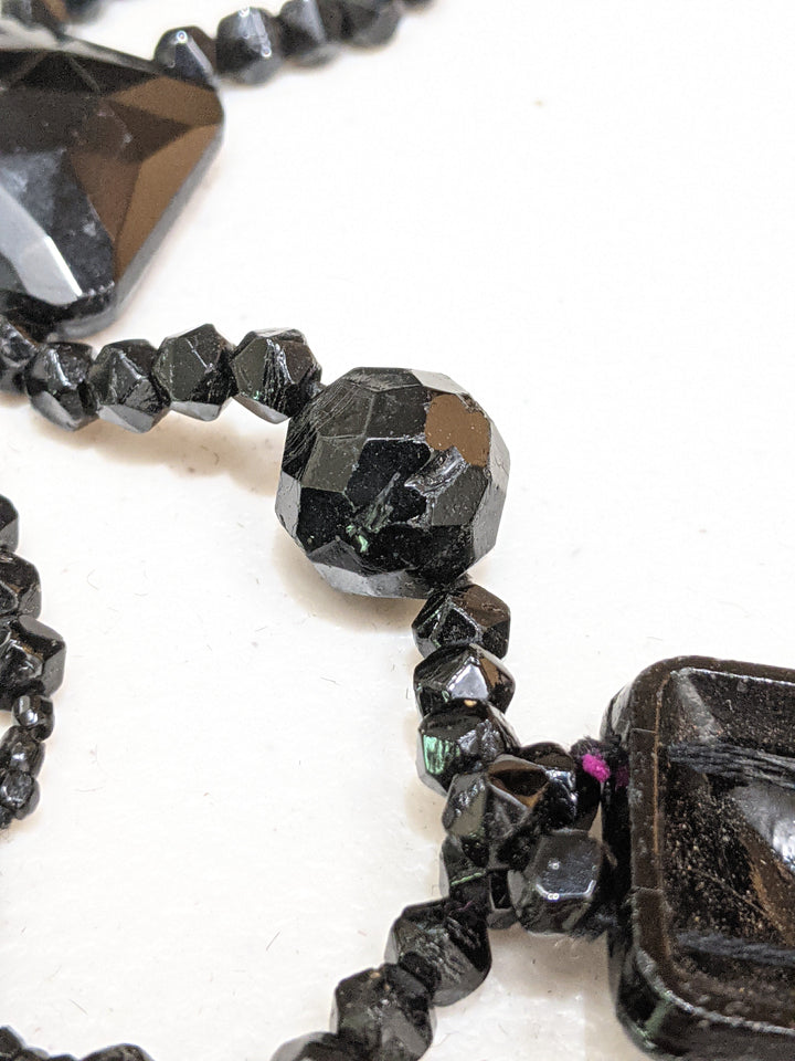 Art Deco French Jet Necklace Set | 2 Pc