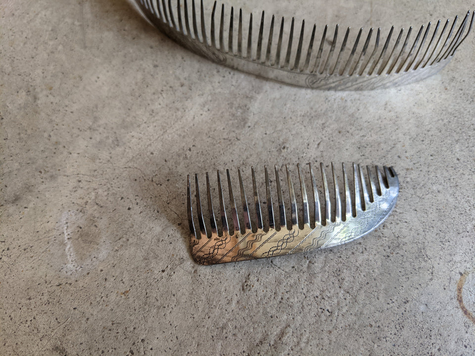 19th C. Silver Hair Comb Set
