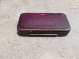 1900s-1910s Silver + Paste Moon Brooch in Box